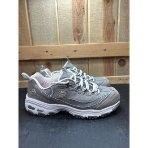 Skechers Womens DLites Gray Sneakers Size 8 Memory Foam Air-Cooled